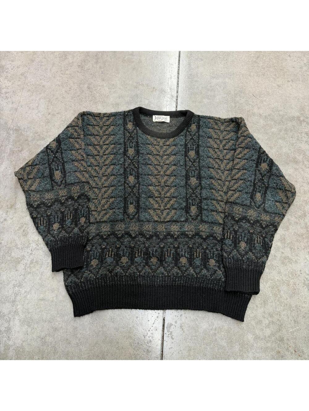 vintage brown blue and grey jantzen made in usa crewneck size large